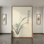 LIVARA flower leaf Style Wood Eastern Wax Solid Pine Pattern Wood Of White Screen Made Home Mongolian And An With Decoration
