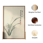 LIVARA flower leaf Style Wood Eastern Wax Solid Pine Pattern Wood Of White Screen Made Home Mongolian And An With Decoration