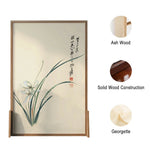 LIVARA flower leaf Style Wood Eastern Wax Solid Pine Pattern Wood Of White Screen Made Home Mongolian And An With Decoration
