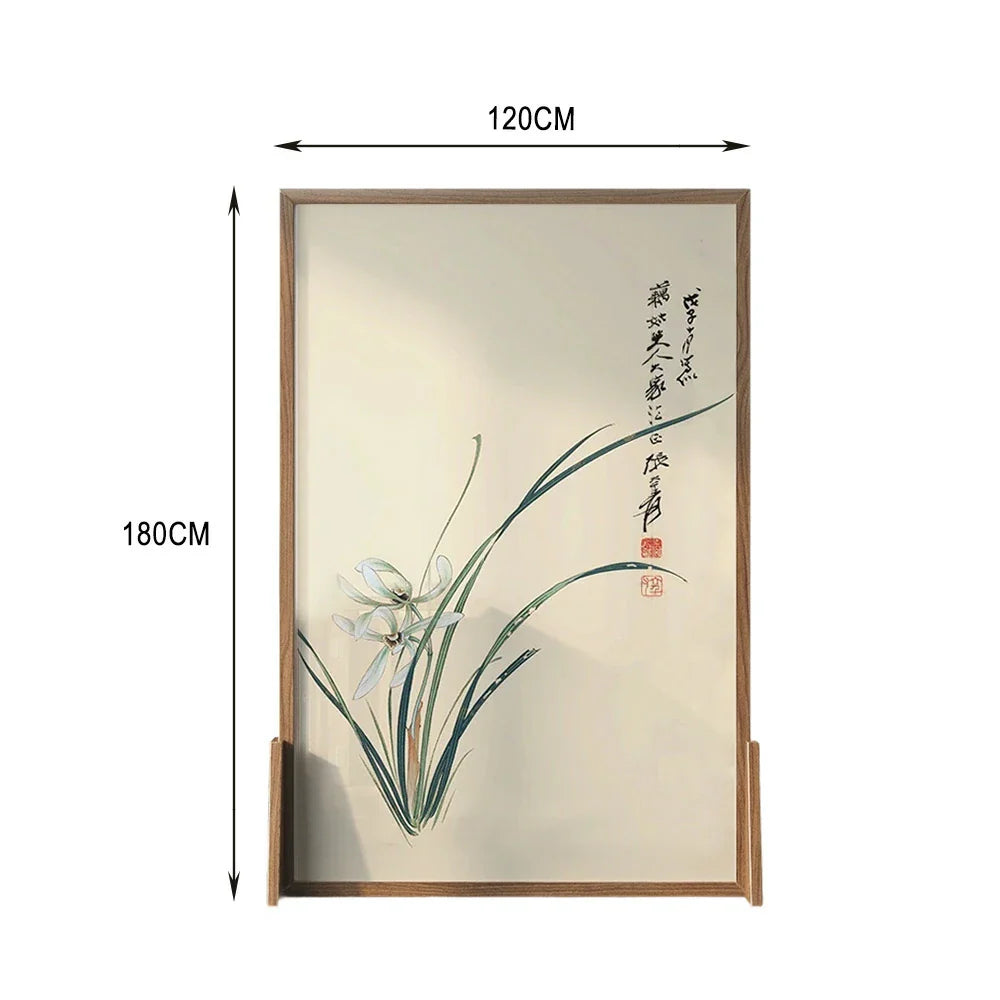 LIVARA flower leaf Style Wood Eastern Wax Solid Pine Pattern Wood Of White Screen Made Home Mongolian And An With Decoration