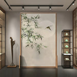 LIVARA Bamboo And Style Pattern Of Wax Wood Pine Made An and Solid Mongolian Eastern Moon Screen White Wood With the Home Decoration