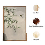 LIVARA Bamboo And Style Pattern Of Wax Wood Pine Made An and Solid Mongolian Eastern Moon Screen White Wood With the Home Decoration