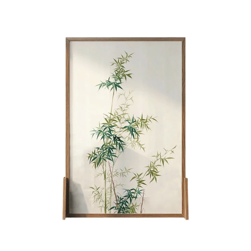 LIVARA Bamboo Wood Wax And Pine Made Screen With Of An Wood Solid Mongolian leaf Pattern Eastern Style White Home Decoration