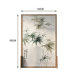 LIVARA Green Eastern And leaf Home Wax Style Screen Pine Mongolian With Solid Made Of Wood An White Pattern Wood Decoration