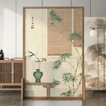 LIVARA Green Pine An Of Home Pattern plants Eastern Screen Mongolian With Wood Style Made And White Solid Wood Wax Decoration