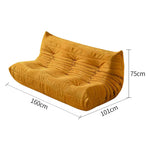 LIVARA B001 Yellow 84/90/130/160CM High-Resilience Compressed Style Length Minimalist Foam Dual-Layer Sofa