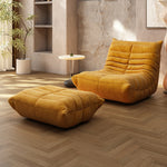 LIVARA B001 Yellow 84/90/130/160CM High-Resilience Compressed Style Length Minimalist Foam Dual-Layer Sofa