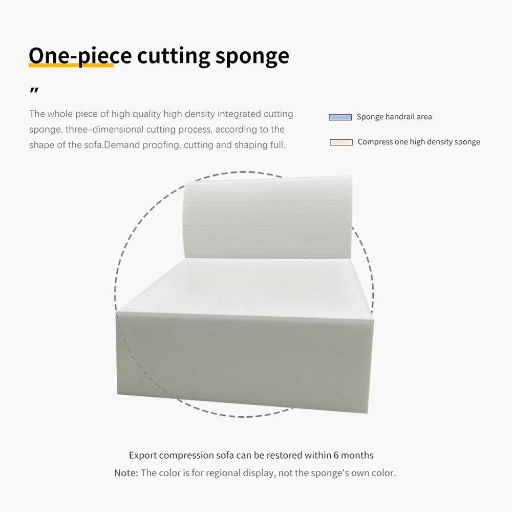 LIVARA B003 Foam Dual-Layer High-Resilience Compressed Style 80/155CM Minimalist Yellow&White Length Sofa