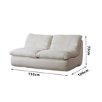 LIVARA B003 Foam Dual-Layer High-Resilience Compressed Style 80/155CM Minimalist Yellow&White Length Sofa