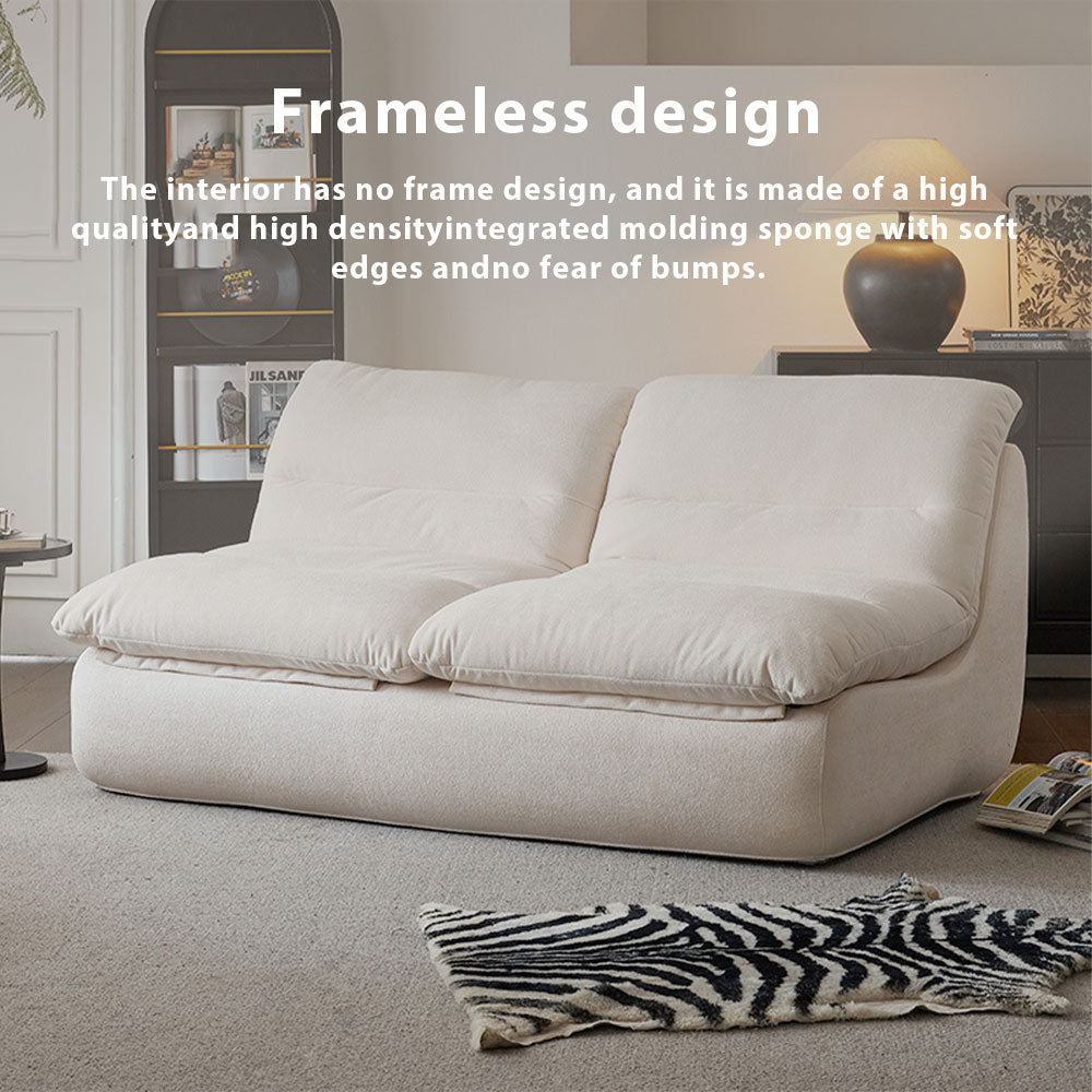LIVARA B003 Foam Dual-Layer High-Resilience Compressed Style 80/155CM Minimalist Yellow&White Length Sofa