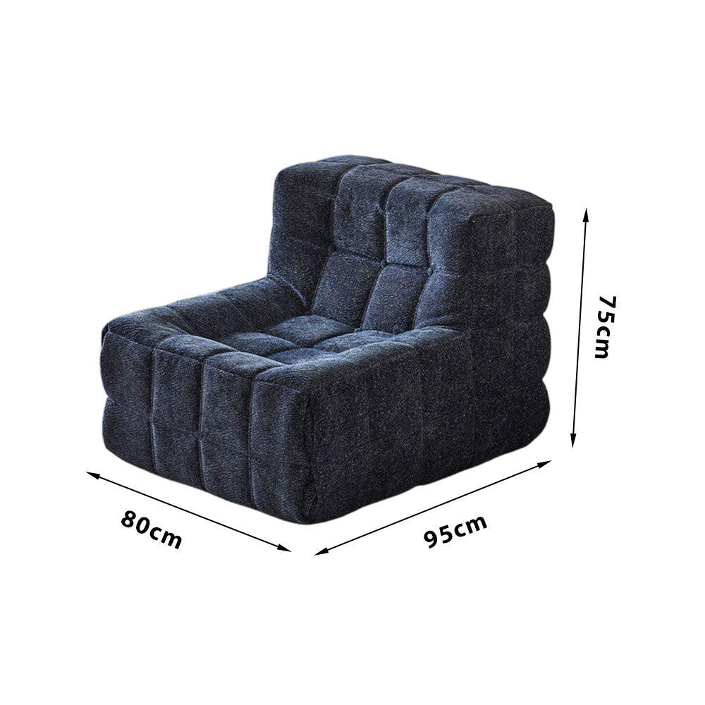 LIVARA B006 Style Compressed 80/160CM Minimalist Foam Blue&Yellow High-Resilience Dual-Layer Length Sofa