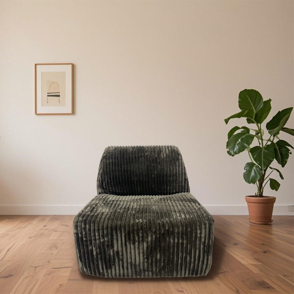 LIVARA B007 Compressed Dual-Layer Length Foam 83CM Green High-Resilience Sofa