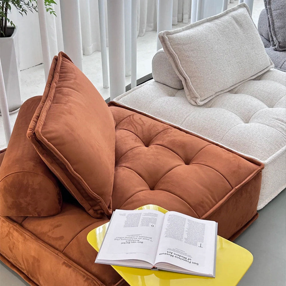 LIVARA B008 White&Pinke&Green&Blue Length High-Resilience Minimalist 85/100CM Style Compressed Dual-Layer Foam Sofa