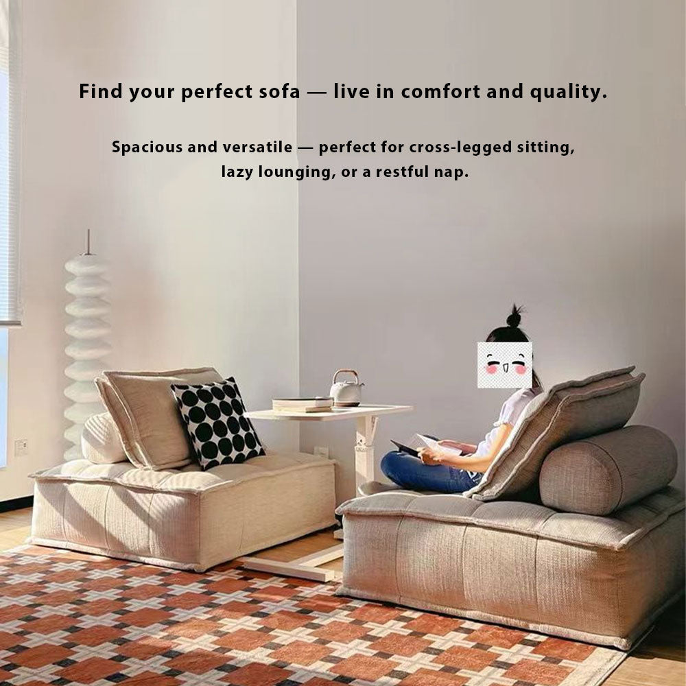 LIVARA B008 White&Pinke&Green&Blue Length High-Resilience Minimalist 85/100CM Style Compressed Dual-Layer Foam Sofa