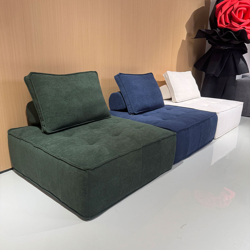 LIVARA B008 White&Pinke&Green&Blue Length High-Resilience Minimalist 85/100CM Style Compressed Dual-Layer Foam Sofa