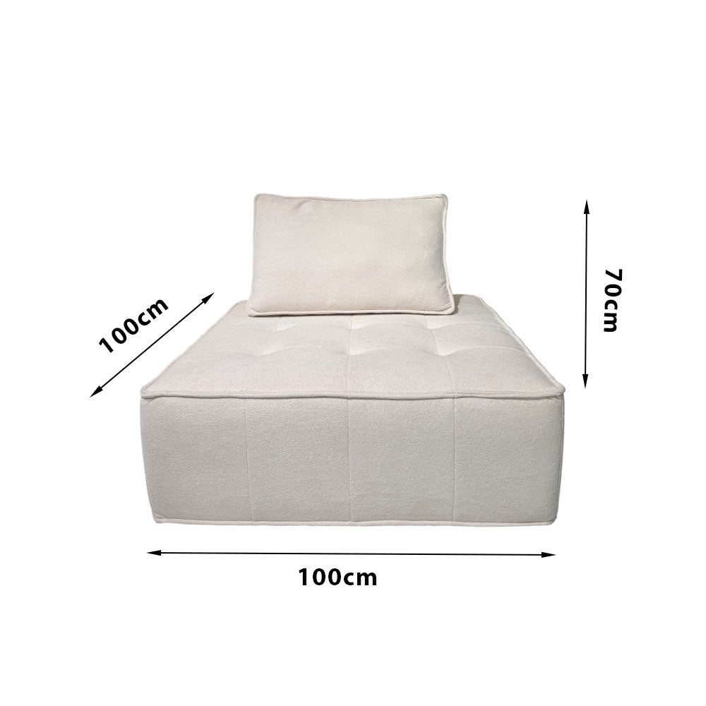LIVARA B008 White&Pinke&Green&Blue Length High-Resilience Minimalist 85/100CM Style Compressed Dual-Layer Foam Sofa