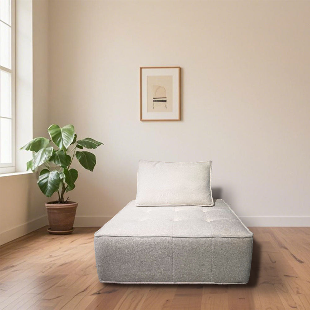 LIVARA B008 White&Pinke&Green&Blue Length High-Resilience Minimalist 85/100CM Style Compressed Dual-Layer Foam Sofa