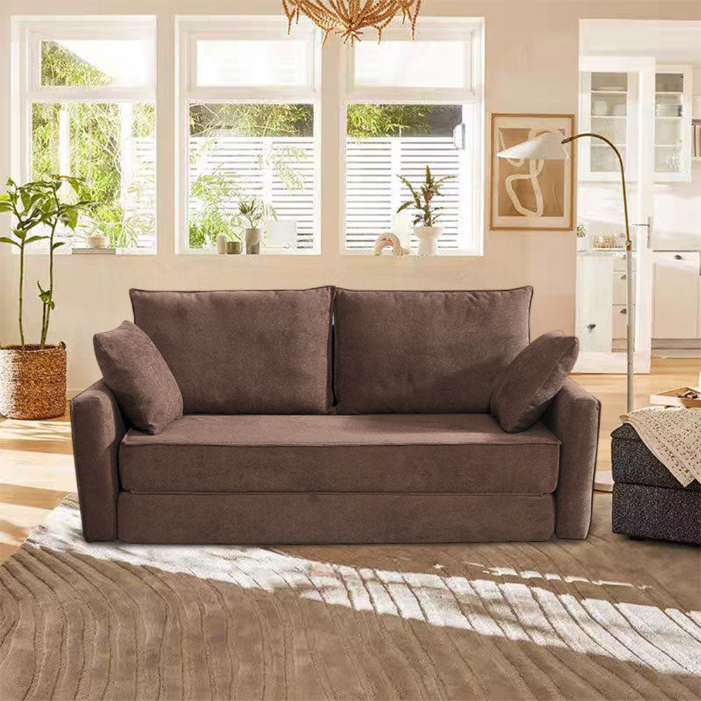 LIVARA B103 High-Resilience Dual-Layer Compressed Length Grey&Coffee Foam 200CM Sofa