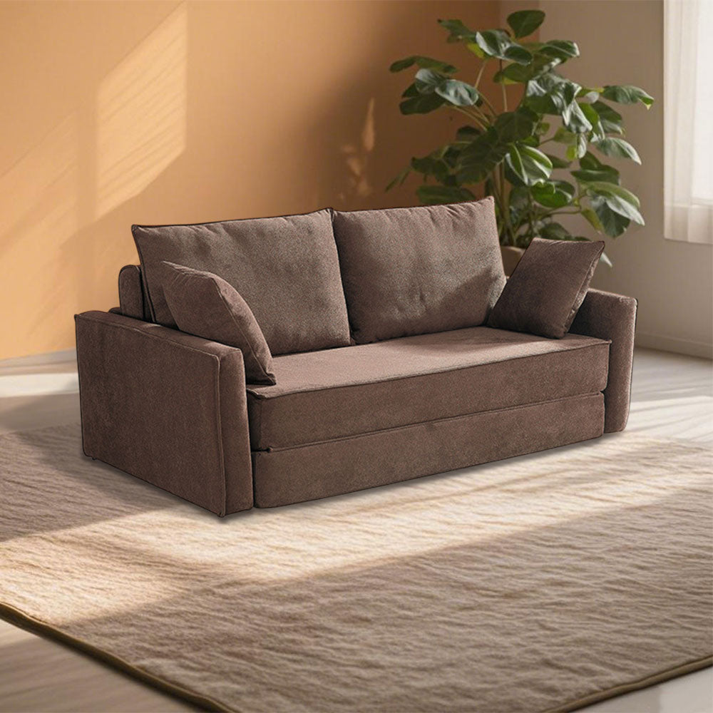 LIVARA B103 High-Resilience Dual-Layer Compressed Length Grey&Coffee Foam 200CM Sofa