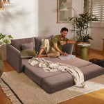 LIVARA B103 High-Resilience Dual-Layer Compressed Length Grey&Coffee Foam 200CM Sofa