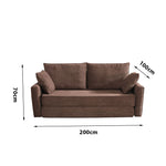 LIVARA B103 High-Resilience Dual-Layer Compressed Length Grey&Coffee Foam 200CM Sofa