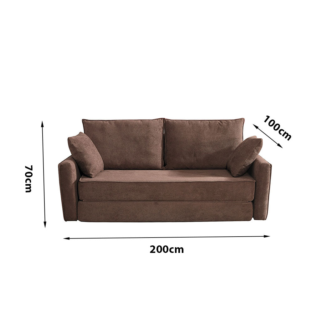 LIVARA B103 High-Resilience Dual-Layer Compressed Length Grey&Coffee Foam 200CM Sofa