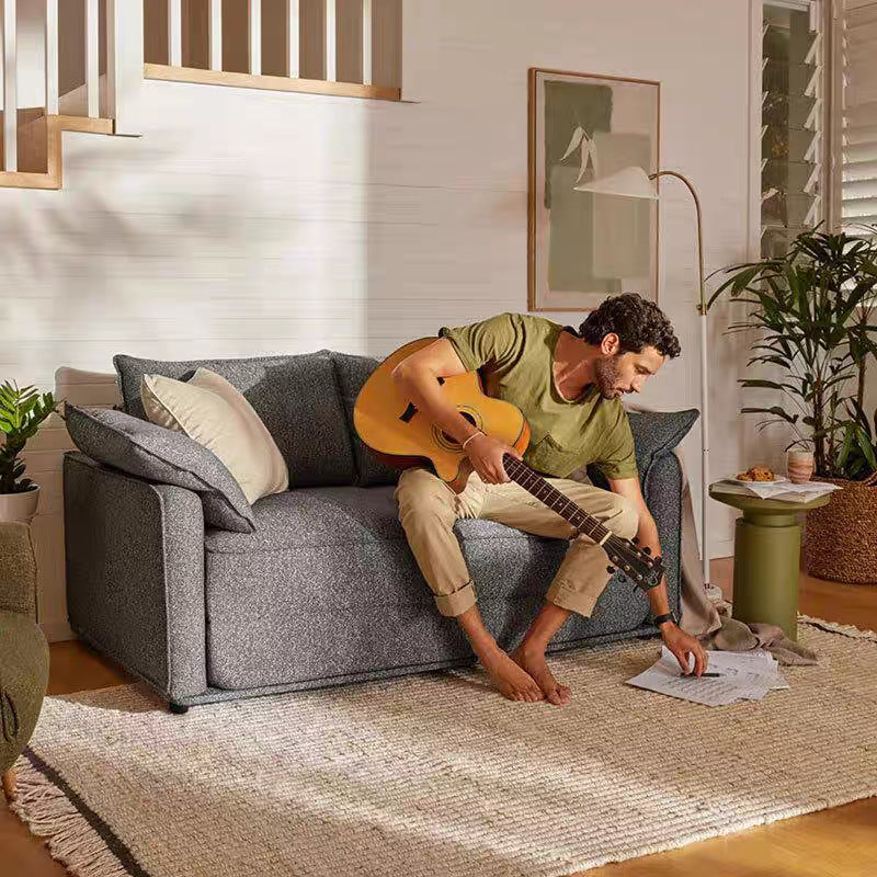 LIVARA B103 High-Resilience Dual-Layer Compressed Length Grey&Coffee Foam 200CM Sofa