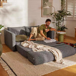 LIVARA B103 High-Resilience Dual-Layer Compressed Length Grey&Coffee Foam 200CM Sofa