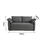 LIVARA B103 High-Resilience Dual-Layer Compressed Length Grey&Coffee Foam 200CM Sofa