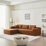 LIVARA B202 Foam High-Resilience Dual-Layer White&Caramel 200CM Length Compressed Sofa