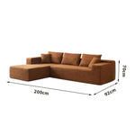 LIVARA B202 Foam High-Resilience Dual-Layer White&Caramel 200CM Length Compressed Sofa