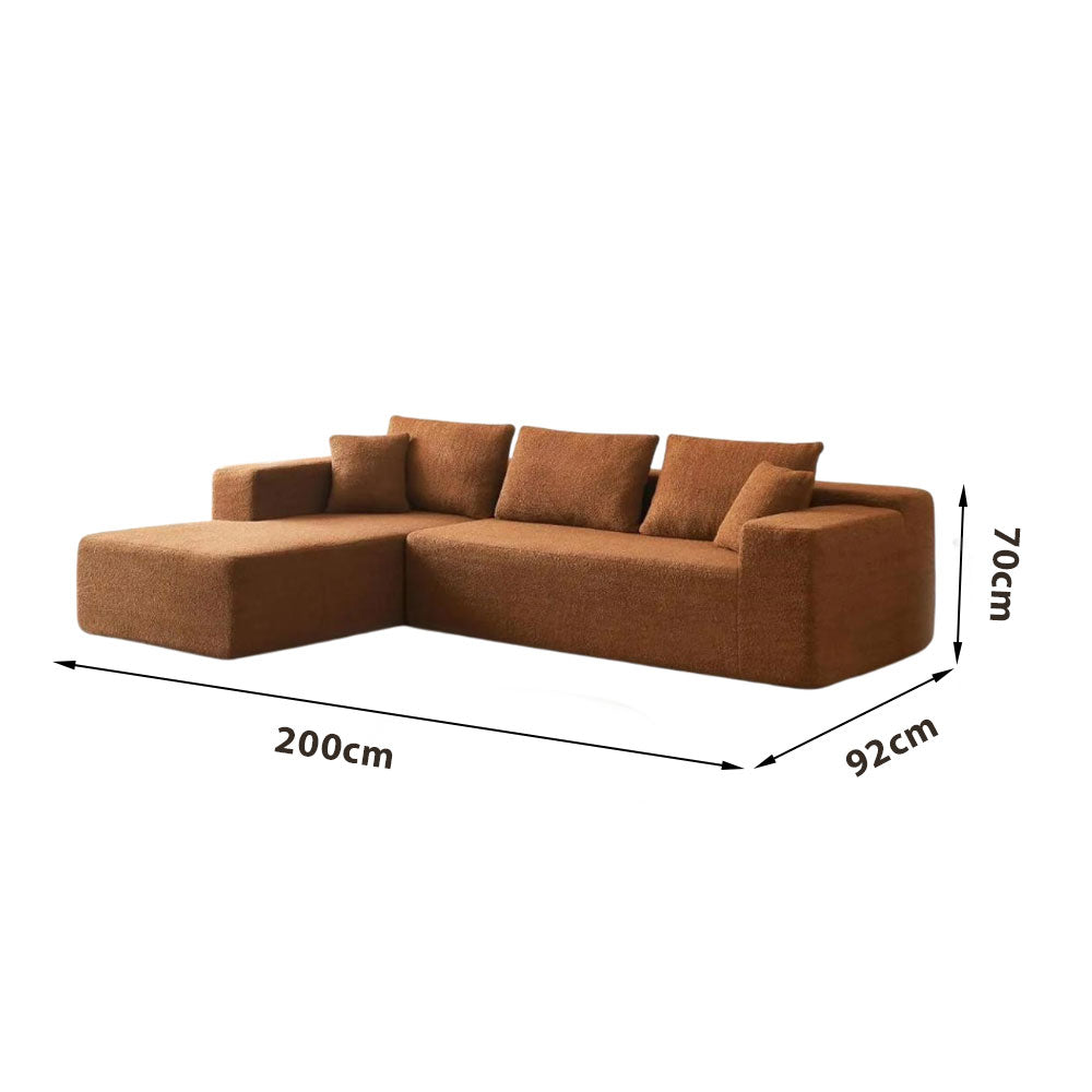 LIVARA B202 Foam High-Resilience Dual-Layer White&Caramel 200CM Length Compressed Sofa