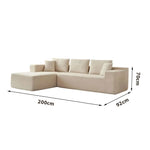 LIVARA B202 Foam High-Resilience Dual-Layer White&Caramel 200CM Length Compressed Sofa