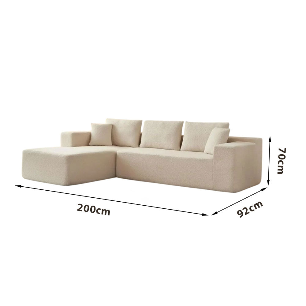 LIVARA B202 Foam High-Resilience Dual-Layer White&Caramel 200CM Length Compressed Sofa