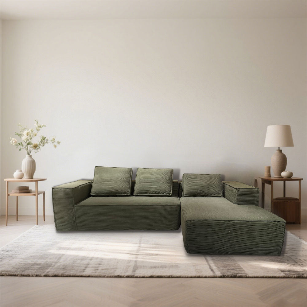 LIVARA B203 Length Foam Style High-Resilience 275/300CM Dual-Layer Green Minimalist Compressed Sofa