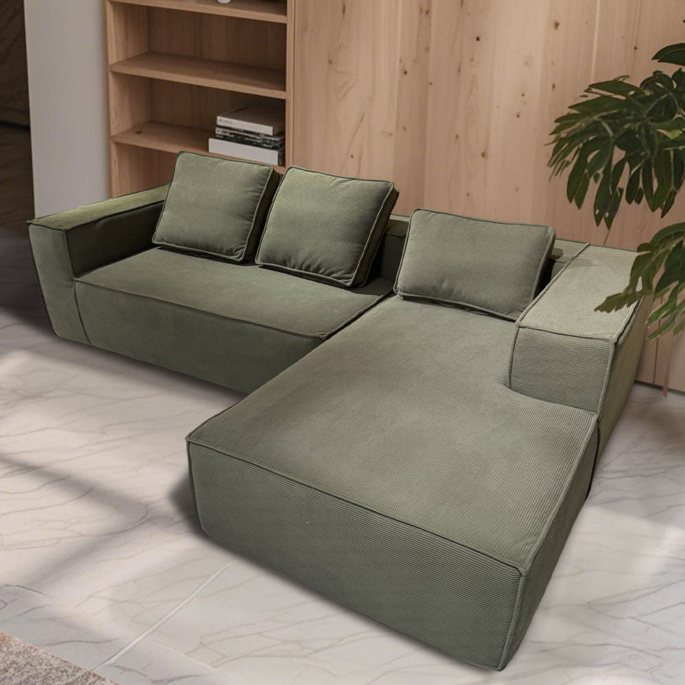 LIVARA B203 Length Foam Style High-Resilience 275/300CM Dual-Layer Green Minimalist Compressed Sofa