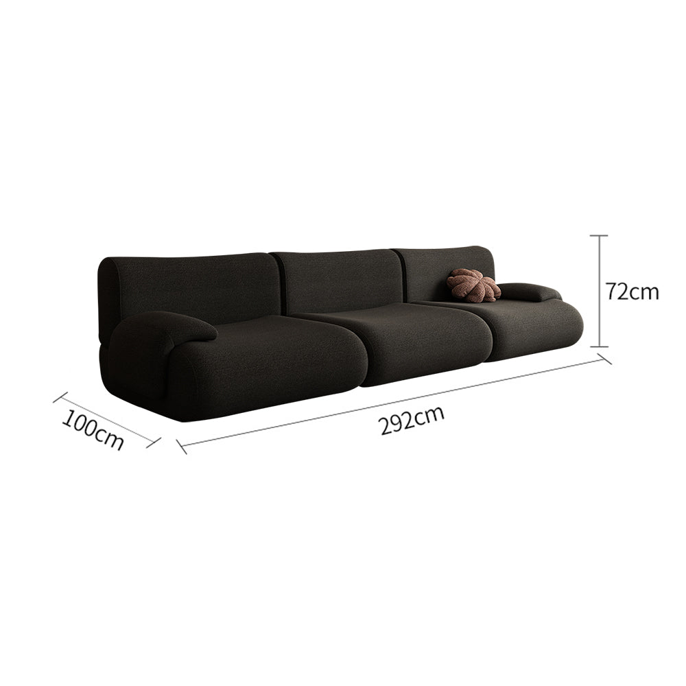 LIVARA B302 Frameless Seamless Sofa - Construction Compressed 292cm Length Yellow