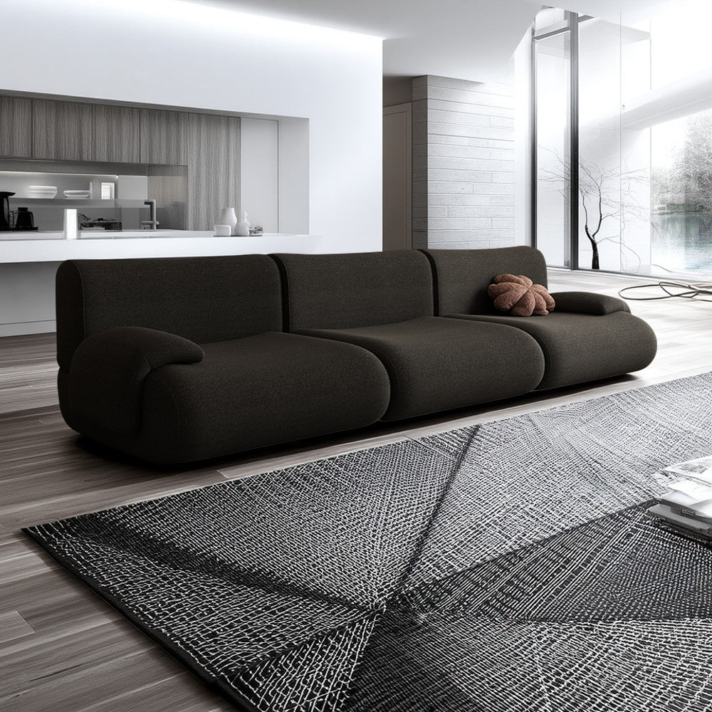 LIVARA B302 Frameless Seamless Sofa - Construction Compressed 292cm Length Yellow