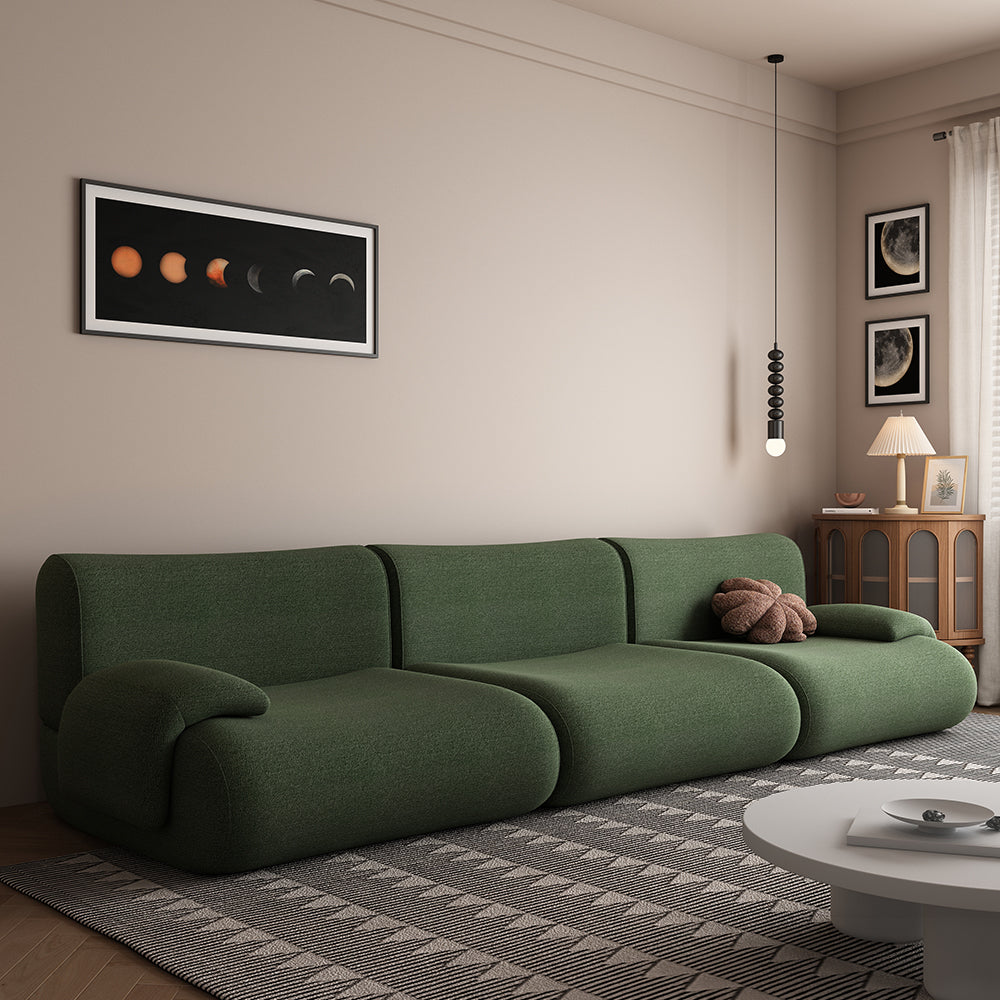 LIVARA B302 Frameless Seamless Sofa - Construction Compressed 292cm Length Yellow