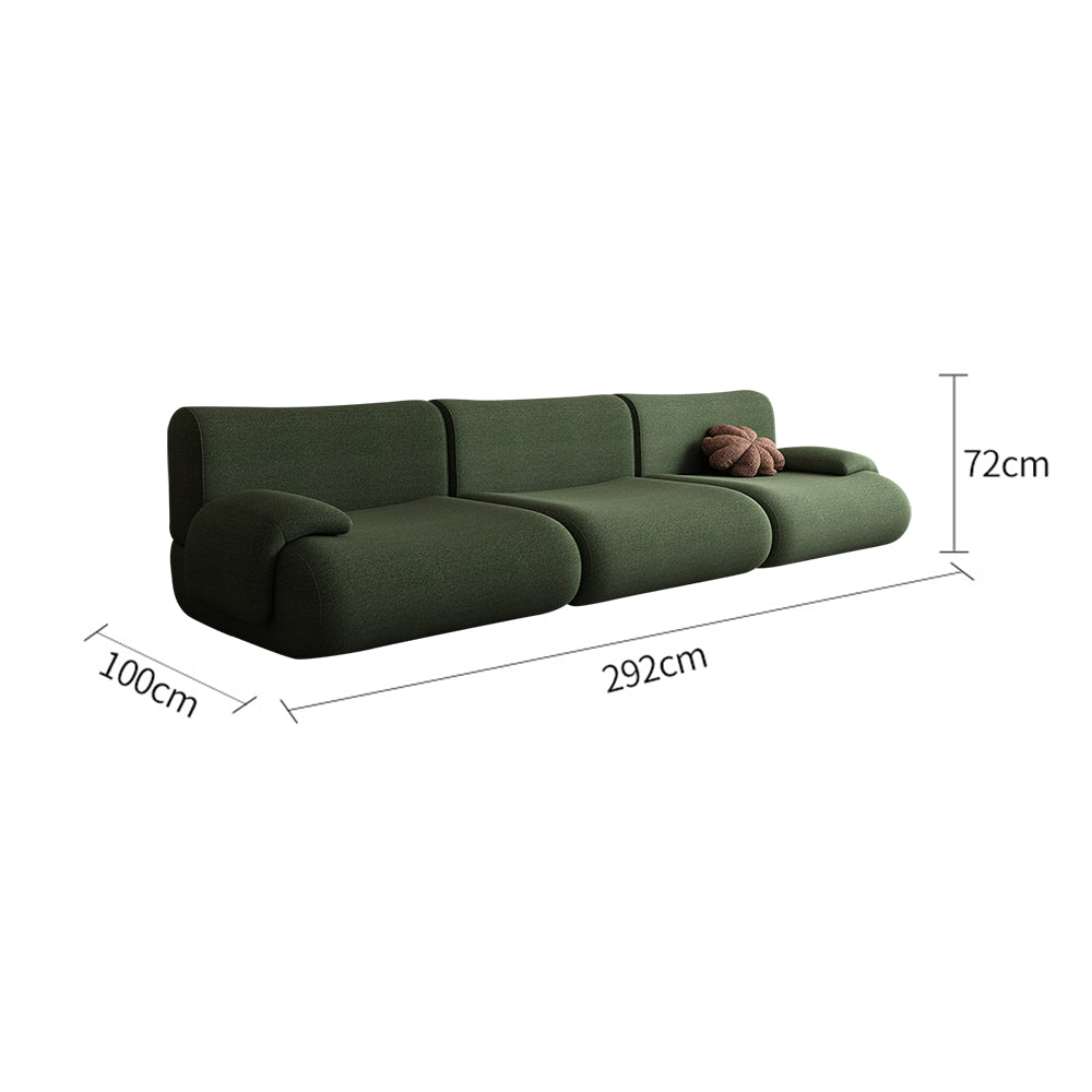 LIVARA B302 Frameless Seamless Sofa - Construction Compressed 292cm Length Yellow