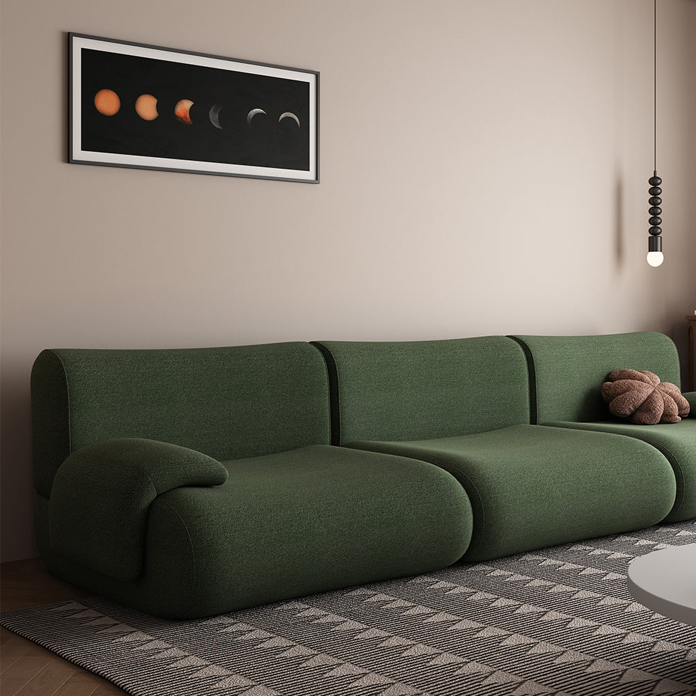 LIVARA B302 Frameless Seamless Sofa - Construction Compressed 292cm Length Yellow