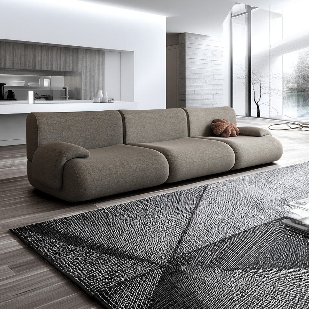 LIVARA B302 Frameless Seamless Sofa - Construction Compressed 292cm Length Yellow