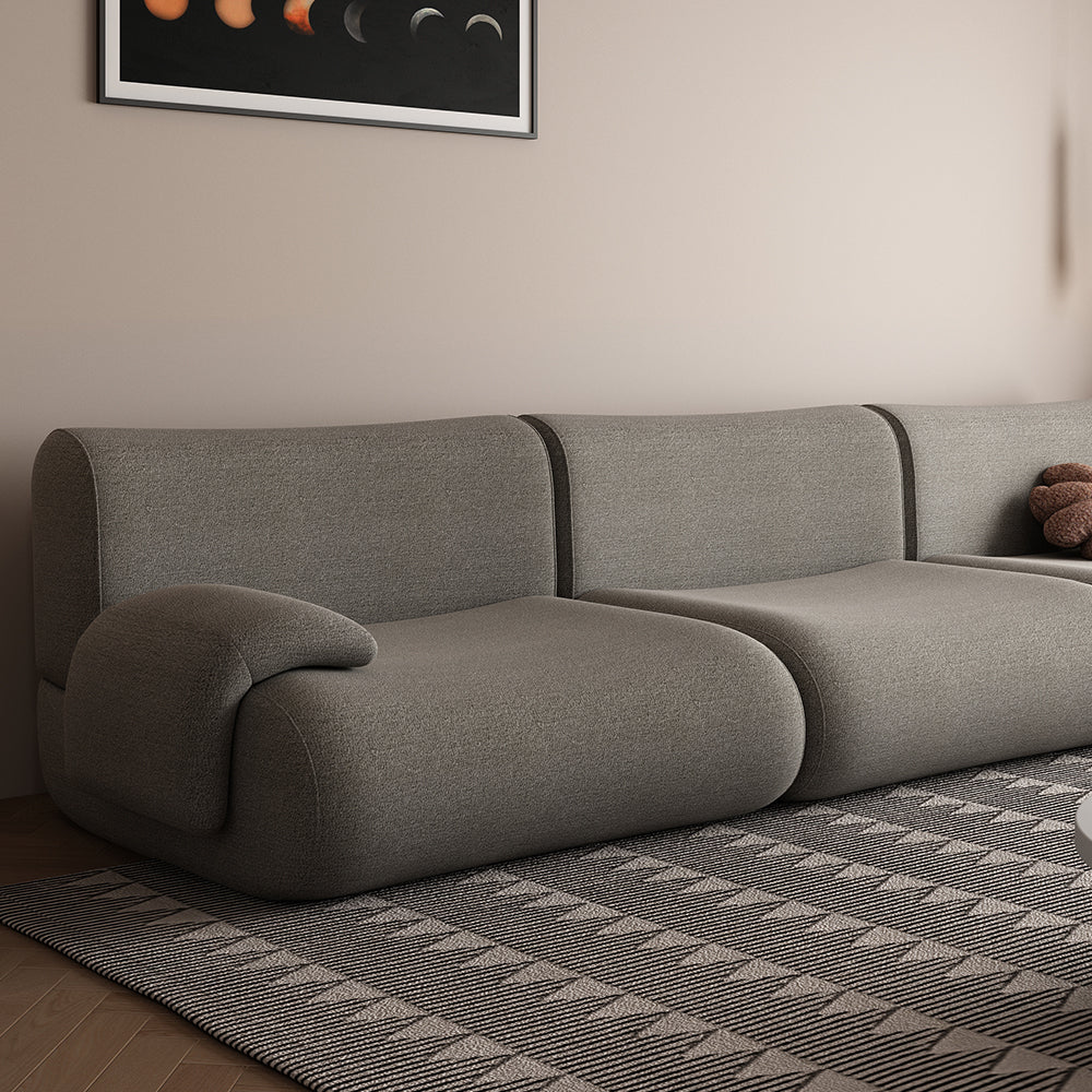LIVARA B302 Frameless Seamless Sofa - Construction Compressed 292cm Length Yellow