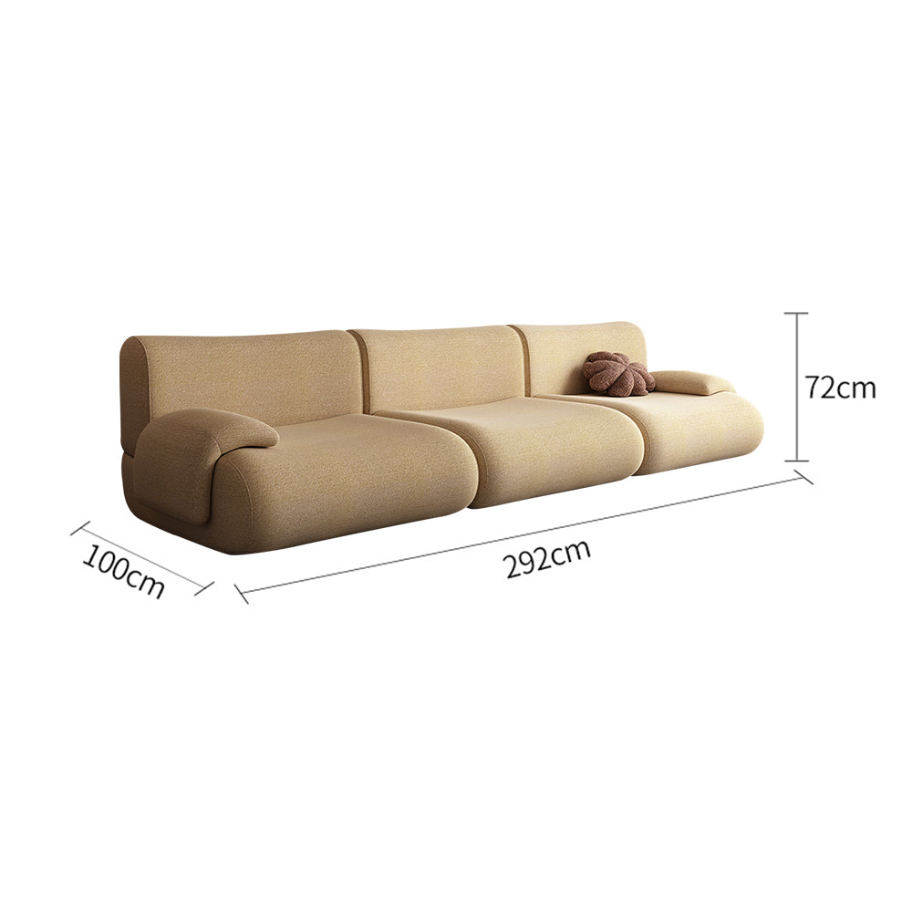 LIVARA B302 Frameless Seamless Sofa - Construction Compressed 292cm Length Yellow