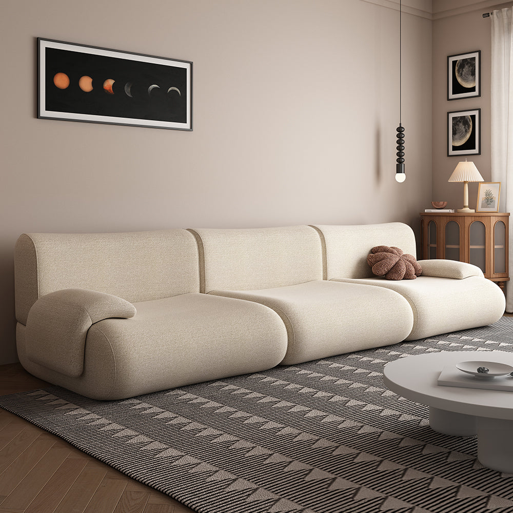 LIVARA B302 Frameless Seamless Sofa - Construction Compressed 292cm Length Yellow