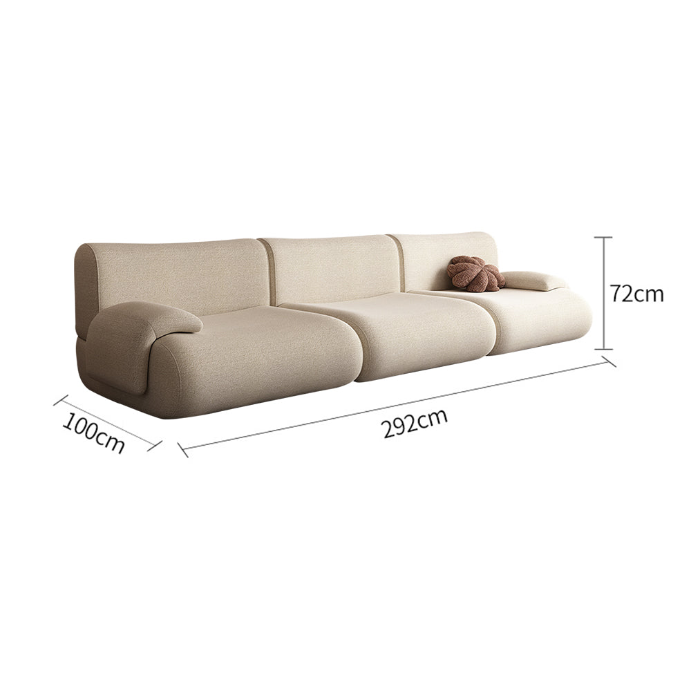 LIVARA B302 Frameless Seamless Sofa - Construction Compressed 292cm Length Yellow