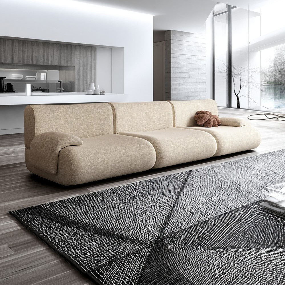 LIVARA B302 Frameless Seamless Sofa - Construction Compressed 292cm Length Yellow