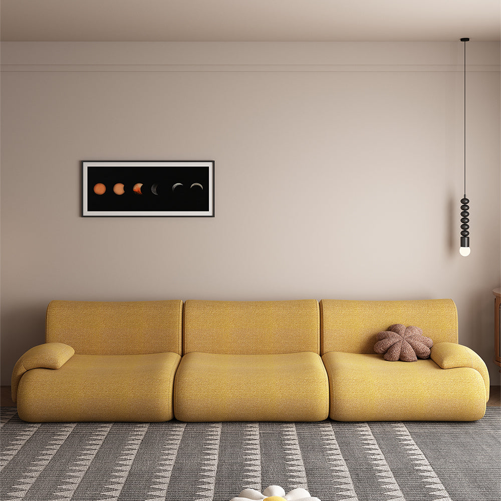 LIVARA B302 Frameless Seamless Sofa - Construction Compressed 292cm Length Yellow