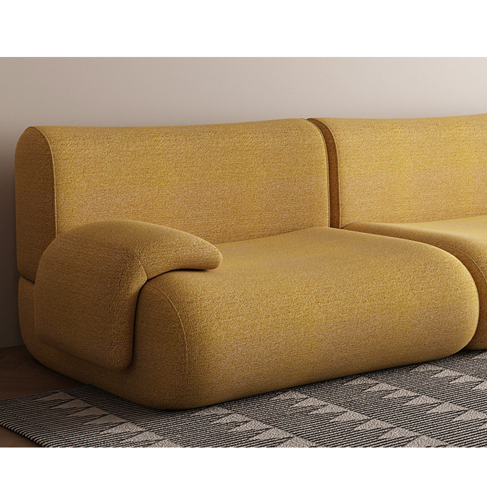 LIVARA B302 Frameless Seamless Sofa - Construction Compressed 292cm Length Yellow