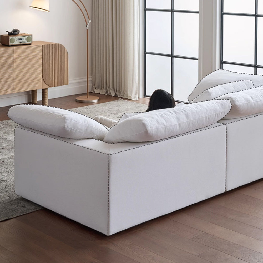 LIVARA B306 Design Frameless 200/280cm Compressed Construction - Length Sofa White